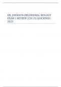 DR. JOHNSON ORGANISMAL BIOLOGY  EXAM 1 REVIEW (CH 13) QUICKPASS  2023
