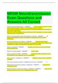 NR546 Neurotransmission Exam Questions and Answers All Correct 
