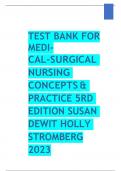 Test Bank For Medical Surgical Nursing 5th Edition By Holly K. Stromberg COMPLETE  | Latest Guide 2023