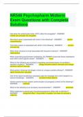 NR546 Psychopharm Midterm Exam Questions with Complete Solutions 