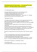 Fundamentals of Insurance - Licensing Practice Exam 2 -144 Questions And Answers