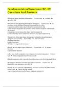 Fundamentals of Insurance BC -52 Questions And Answers