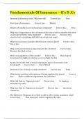 Fundamentals Of Insurance &ndash; Q&rsquo;s & A&rsquo;s