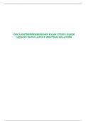 DECA ENTREPRENEURSHIP EXAM STUDY GUIDE UPDATE WITH LATEST WRITTEN SOLUTION
