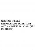 NSG 6020 WEEK 3 RESPIRATORY QUESTIONS AND ANSWERS 2023/2024 (ALL CORRECT)