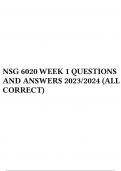 NSG 6020 WEEK 1 QUESTIONS AND ANSWERS 2023/2024 (ALL CORRECT)