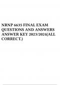 NRNP 6635 FINAL EXAM QUESTIONS AND ANSWERS ANSWER KEY 2023/2024(ALL CORRECT.) 