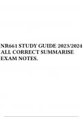 NR661 STUDY GUIDE 2023/2024 ALL CORRECT SUMMARISE EXAM NOTES.