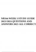 NR566 WEEK 5 STUDY GUIDE 2023/2024 QUESTIONS AND ANSWERS 2023 ALL CORRECT.