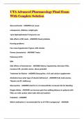 UTA Advanced Pharmacology Final Exam With Complete Solution