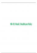 NR 451 Week 3 Healthcare Policy