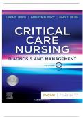 Test Bank for Critical Care Nursing: Diagnosis and Management 9th Edition by Urden: ISBN-10 0323642950 ISBN-13 978-0323642958, A+ guide