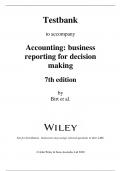 Test Bank for Accounting,, Business Reporting for Decision Making,, 7th Edition Jacqueline Birt, Keryn Chalmers, Suzanne Maloney, Albie Brooks, Judy Oliver, David Bond