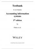 Test Bank for Accounting Information Systems, 5th Edition, Alison Parkes, Brett Considine, Karin Olesen, Yvette Blount