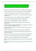 Maryland State Board Cosmetology Questions and Answers Graded A&plus;