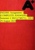 IND2601 Assignment 1 (COMPLETE ANSWERS) Semester 2 2023 (738571) - DUE 29 August 2023