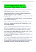 Maryland State Health and Life Insurance Exam Latest Updated
