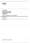 AQA A-level PSYCHOLOGY PAPER 1 JUNE 2023 MARK SCHEME: Introductory topics in psychology