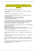 Arkansas State Board of Embalmers and Funeral Directors LRR Exam Questions and Answers