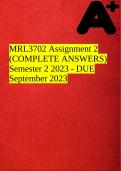 MRL3702 Assignment 2 (COMPLETE ANSWERS) Semester 2 2023 - DUE September 2023