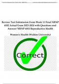 Review Test Submission Exam Week 11 Final NRNP 6552 Actual Exam 2023-2024 with Questions and  Answer&sol; NRNP 6552 Reproductive Health Women's Health &lpar;Walden University&rpar;