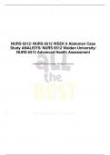 NURS 6512&sol; NURS 6512 WEEK 6 Abdomen Case Study ANALISYS&sol; NURS 6512 Walden University&sol;  NURS 6512 Advanced Health Assessment Advanced Health Assessment &lpar;Walden University&rpar;