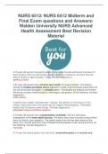 NURS 6512&sol; NURS 6512 Midterm and  Final Exam questions and Answers&sol;  Walden University NURS Advanced  Health Assessment Best Revision  Material