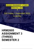 HRM2605 ASSIGNMENT 3 SEMESTER 2 2023 (DUE  Friday, 1 September 2023, 11:00 PM)