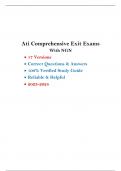 Ati Comprehensive Exit Exams with NGN  17 Versions &bull;&Tab;Correct Questions & Answers &bull;&Tab;100&percnt; Verified Study Guide 2023 - 2024