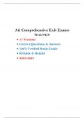 Ati Comprehensive Exit Exams with NGN  17 Versions •	Correct Questions & Answers •	100% Verified Study Guide 2023 - 2024