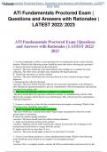 ATI Fundamentals Proctored Exam &vert;Questions and Answers with Rationales &vert;LATEST 2022&sol; 2023
