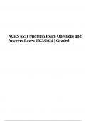 NURS 6551 Midterm Exam Questions and Answers - 2023&sol;2024 &vert; 100&percnt; Correct