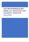 VATI RN PHARMACOLOGY EXAM 2022 QUESTIONS AND  ANSWERS COMPLETE  SOLUTION