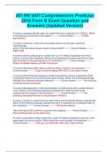 ATI RN VATI Comprehensive Predictor  2019 Form B Exam Question and  Answers &lpar;Updated Version&rpar;