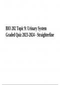 BIO 202 Exam 1 Questions With 100&percnt; Correct Answers &vert; BIO 202 Exam Questions and Answers Latest Updated & BIO 202 Urinary System Graded Quiz 2023-2024 &vert; Straighterline