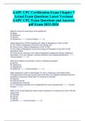 AAPC CPC Certification Exam Chapter 7  Actual Exam Questions Latest Versions/  AAPC CPC Exam Questions and Answers  pdf Exam 2023-2024