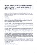 HURST REVIEW NCLEX-RN Readiness Exam 1, Hurst Practice Exam 2, Hurst Review Test # 3
