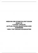 HESI RN OB GYNECOLOGY EXAM  2022 V2  LATEST UPDATE  ACTUAL EXAM QUESTIONS AND  ANSWERS  100% TOP GRADE GUARANTEE 