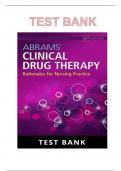 TEST BANK ABRAMS' CLINICAL DRUG THERAPY RATIONALES FOR NURSING PRACTICE 12TH EDITION BY GERALYN FRANDSEN, SANDRA S. PENNING | CHAPTER 1-61 
