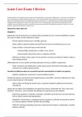 Acute Care Exam 1 Review 