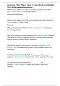 Anatomy - Stott Pilates Exam Preparation &lpar;Latest Update 2023-2024&rpar; Verified Answered 