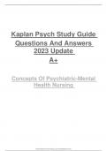 Concepts Of Psychiatric-Mental Health Nursing  Questions And Answers 2023 A&plus;