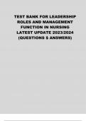 TEST BANK FOR LEADERSHIP ROLES AND MANAGEMENT FUNCTION IN NURSING LATEST UPDATE 2023/2024 (QUESTIONS $ ANSWERS