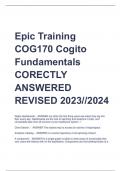 Epic Training  COG170 Cogito  Fundamentals CORECTLY  ANSWERED  REVISED 2023//2024