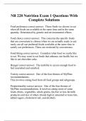 NR 228 Nutrition Exam 1 Questions With Complete Solutions