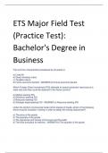 ETS Major Field Test  (Practice Test):  Bachelor's Degree in  Business