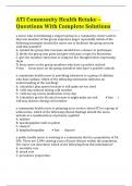 ATI Community Health Retake &ndash; Questions With Complete Solutions