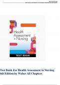 Test Bank For Health Assessment in Nursing  6th Edition by Weber All Chapters