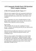 ATI Community Health Final c228 Questions With Complete Solutions