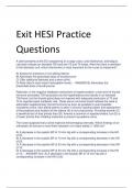 Exit HESI Practice  Questions and answers 2023/202